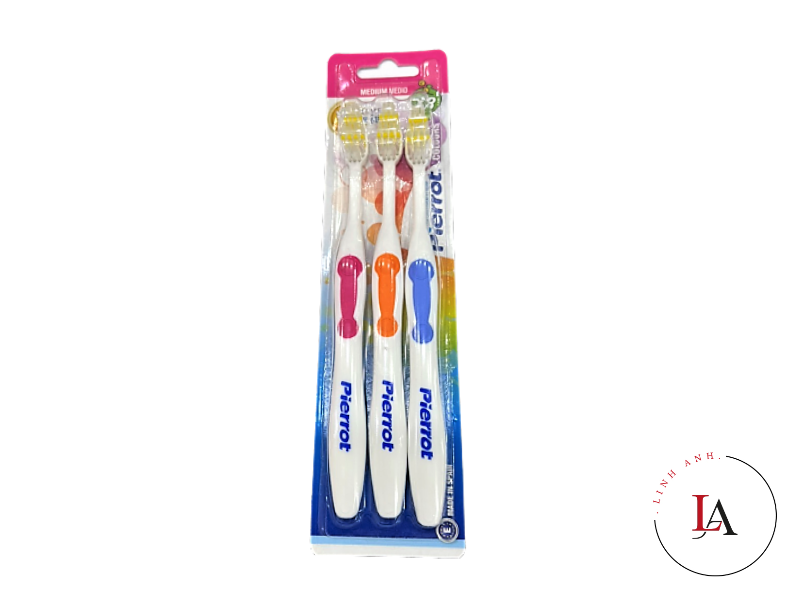 Bàn chải Pierrot Colours vỉ 3